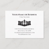 白と黒のチェスの駒クラシックの名刺 名刺 (裏面)