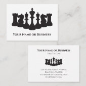 白と黒のチェスの駒クラシックの名刺 名刺 (正面/裏面)