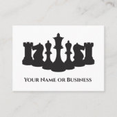 白と黒のチェスの駒クラシックの名刺 名刺 (正面)