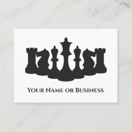 白と黒のチェスの駒クラシックの名刺 名刺