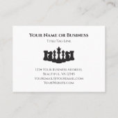 白と黒のチェスの駒クラシックの名刺 名刺 (裏面)