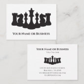 白と黒のチェスの駒クラシックの名刺 名刺 (正面/裏面)