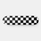 白と黒のチェック柄 スケートボード (横)