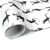 白と黒のテニス選手は男性のギフトラップをポーズ ラッピングペーパー (ロールコーナー)