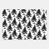 白と黒のトウヒの木 ラッピングペーパーシート (正面3)