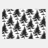 白と黒のトウヒの木 ラッピングペーパーシート (正面)