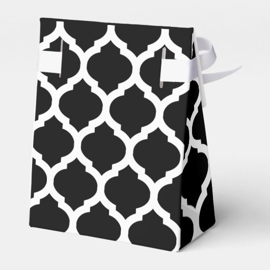 白と黒のトレリスのパター感謝していンあなたギフトボックス フェイバーボックス (裏面サイド)