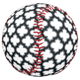 白と黒のトレリス、ラティス、クローバー ソフトボール