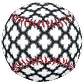 白と黒のトレリス、ラティス、クローバー ソフトボール (正面)