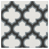 白と黒のトレリス、ラティス、クローバー ファブリック (クローズアップ)