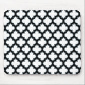 白と黒のトレリス、ラティス、クローバー マウスパッド (正面)