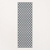 白と黒のトレリス、ラティス、クローバー ヨガマット (正面)