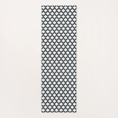白と黒のトレリス、ラティス、クローバー ヨガマット (裏面)