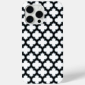 白と黒のトレリス、ラティス、クローバー Case-Mate iPhoneケース (裏面)