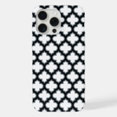 白と黒のトレリス、ラティス、クローバー iPhoneケース (裏面)