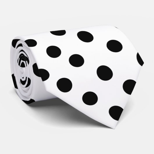 白と黒のドットのネクタイ ネクタイ (ロール)