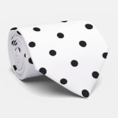 白と黒のドット ネクタイ (ロール)