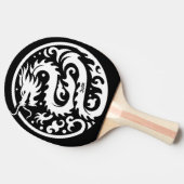 白と黒のドラゴンのカスタムデザイン 卓球ラケット (横)