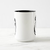 白と黒のドラゴンの輪郭 マグカップ (中央)