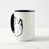 白と黒のドラゴンの輪郭 マグカップ (正面左)