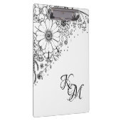 白と黒のドードルの花の写真 クリップボード (右)