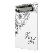 白と黒のドードルの花の写真 ミニクリップボード (アングル2)