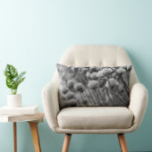 白と黒のネギ花 ランバークッション (椅子)