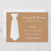 白と黒のネクタイを私のグロムスマンにしてくれないか 招待状 (正面)