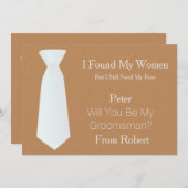 白と黒のネクタイを私のグロムスマンにしてくれないか 招待状 (正面/裏面)