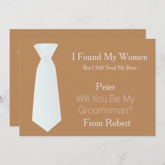 白と黒のネクタイを私のグロムスマンにしてくれないか 招待状 (正面/裏面)