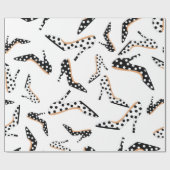 白と黒のハイヒール ラッピングペーパー (フラット)