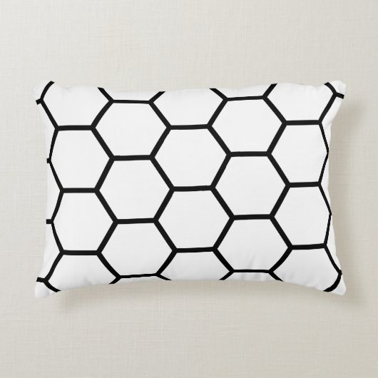 白と黒のハニカム アクセントクッション (正面)