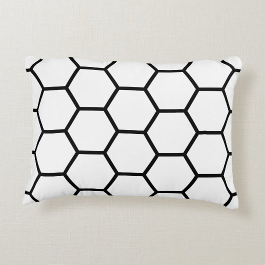 白と黒のハニカム アクセントクッション (裏面)