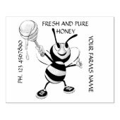 白と黒のハニービー5x4ゴム印 ラバースタンプ (インプリント)