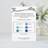 白と黒のハート結婚の服飾カラーパレット エンクロージャーカード (スタンド正面)