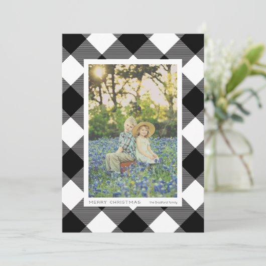 白と黒のバッファローチェック写真の休日 (スタンド正面)