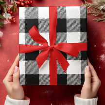 白と黒のバファロー・プラッド クリスマス
