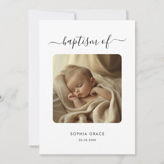 白と黒のバプテスマ男女兼用ス 招待状 (正面)