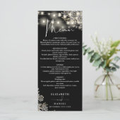 白と黒のバラがゴシックのディナー結婚を照らす メニュー (スタンド正面)