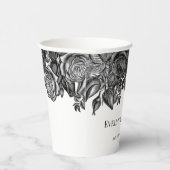 白と黒のバラのゴシック結婚ズ 紙コップ (右)