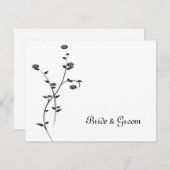 白と黒のバラの平結婚らな文房具のノート ノートカード (正面/裏面)