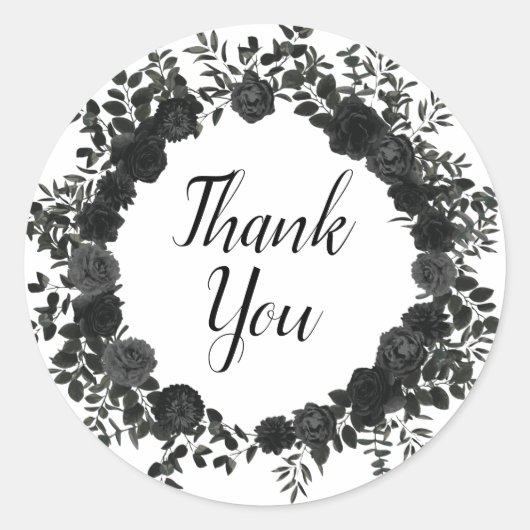 白と黒のバラゴシックのシールの優先ラベル ラウンドシール (正面)