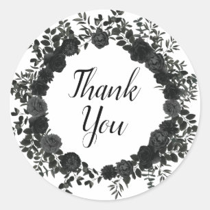 白と黒のバラゴシックのシールの優先ラベル ラウンドシール