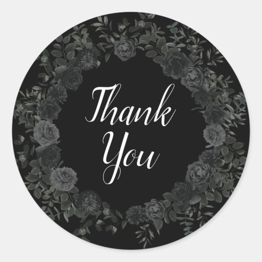 白と黒のバラゴシックのシールの優先ラベル ラウンドシール (正面)