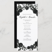 白と黒のバラゴシック結婚式 プログラム (正面/裏面)