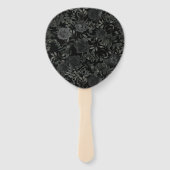 白と黒のバラゴシッ結婚クのファン ハンドファン (裏面)