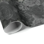 白と黒のバラゴシッ結婚クの包装紙 ラッピングペーパー (ロールコーナー)