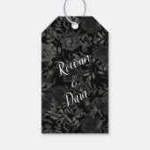 白と黒のバラゴシッ結婚クの贈り物メッセージカード ギフトタグ (正面)