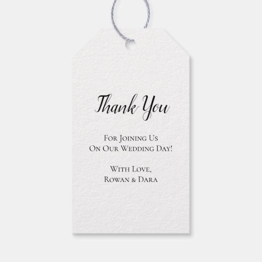 白と黒のバラゴシッ結婚クの贈り物メッセージカード ギフトタグ (裏面)