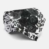 白と黒のバラ結婚ゴシックの男性のネクタイ ネクタイ (ロール)